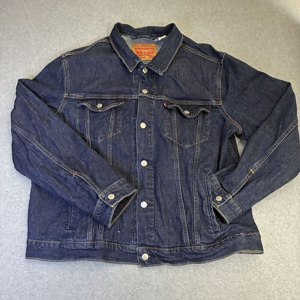 Levi’s Trucker Denim Jacket Men’s XL Dark Wash Button Front Classic Jean Coat